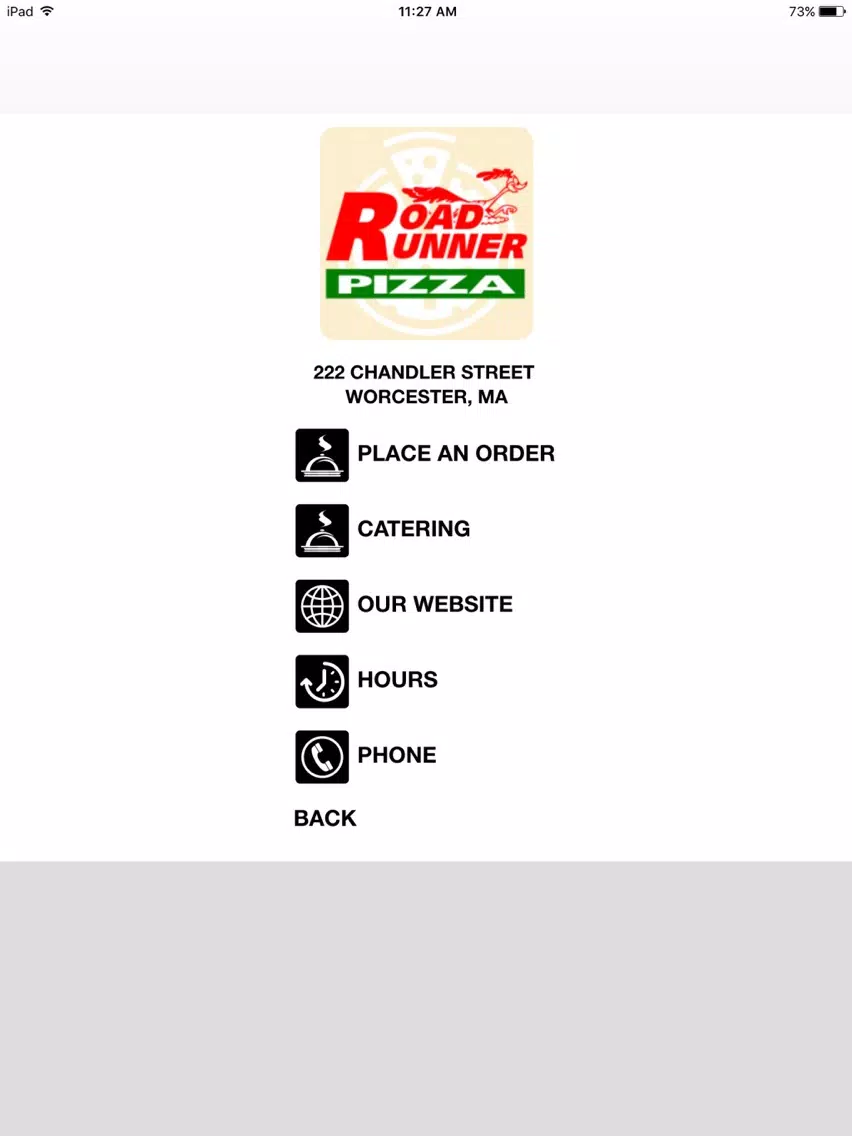 Ảnh chụp màn hình của Road Runner Pizza iPad 