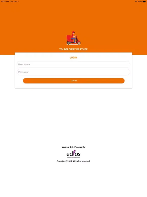 Edios TOI Delivery Partner iPad  سکرین شاٹس