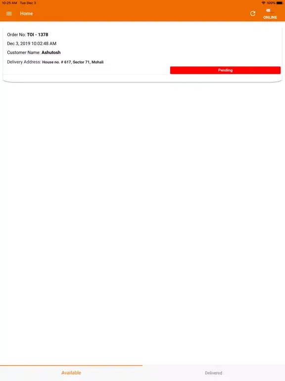 Edios TOI Delivery Partner iPad  سکرین شاٹس
