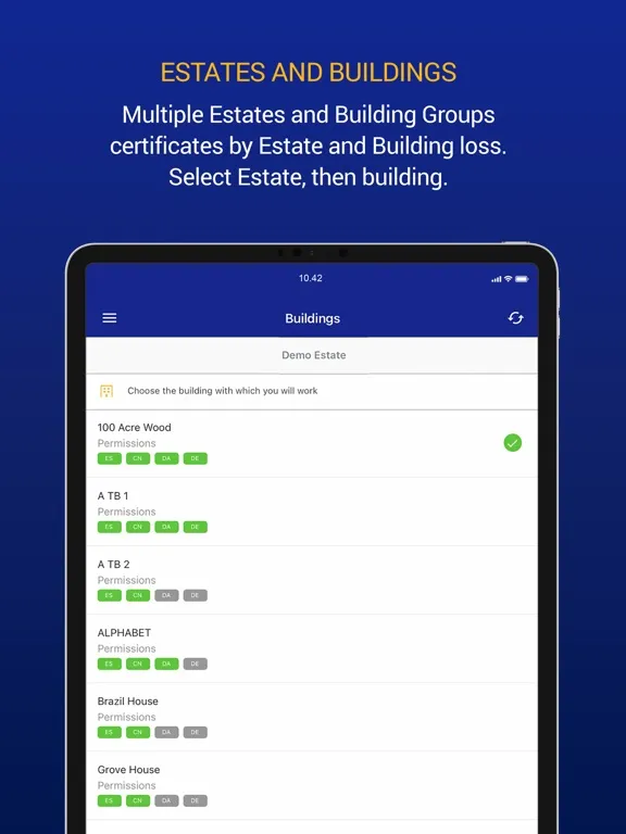 Zrzuty ekranu EDIS electrical certificates iPad