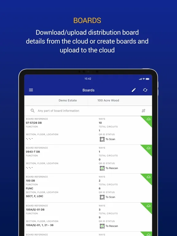 Zrzuty ekranu EDIS electrical certificates iPad
