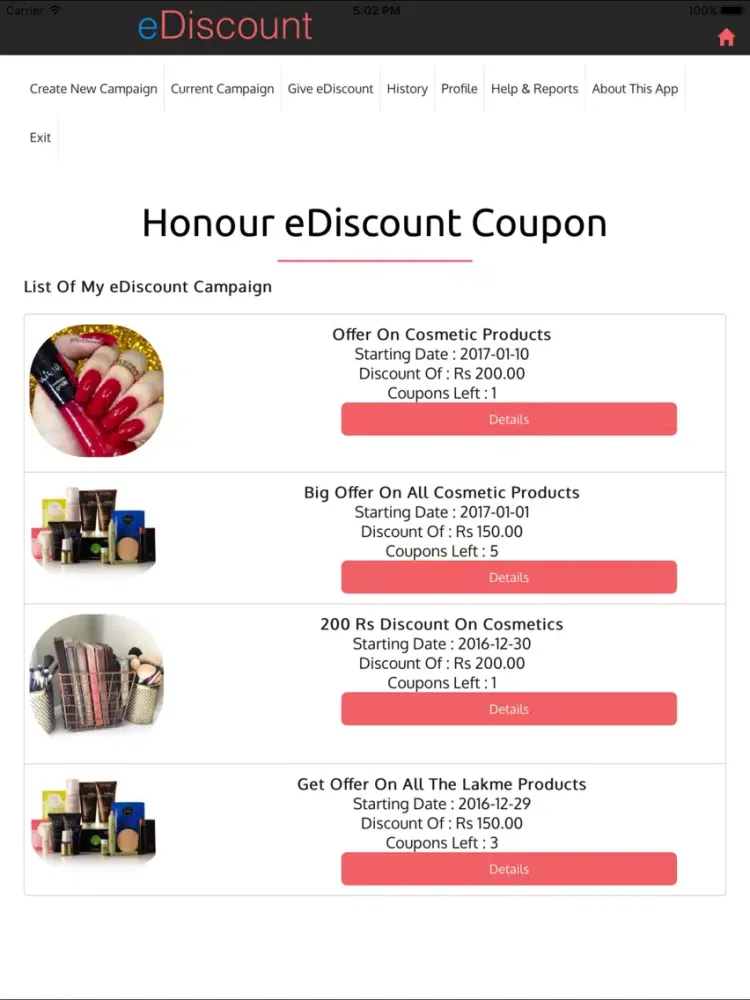 Capturas de pantalla de eDiscount Merchant iPad 