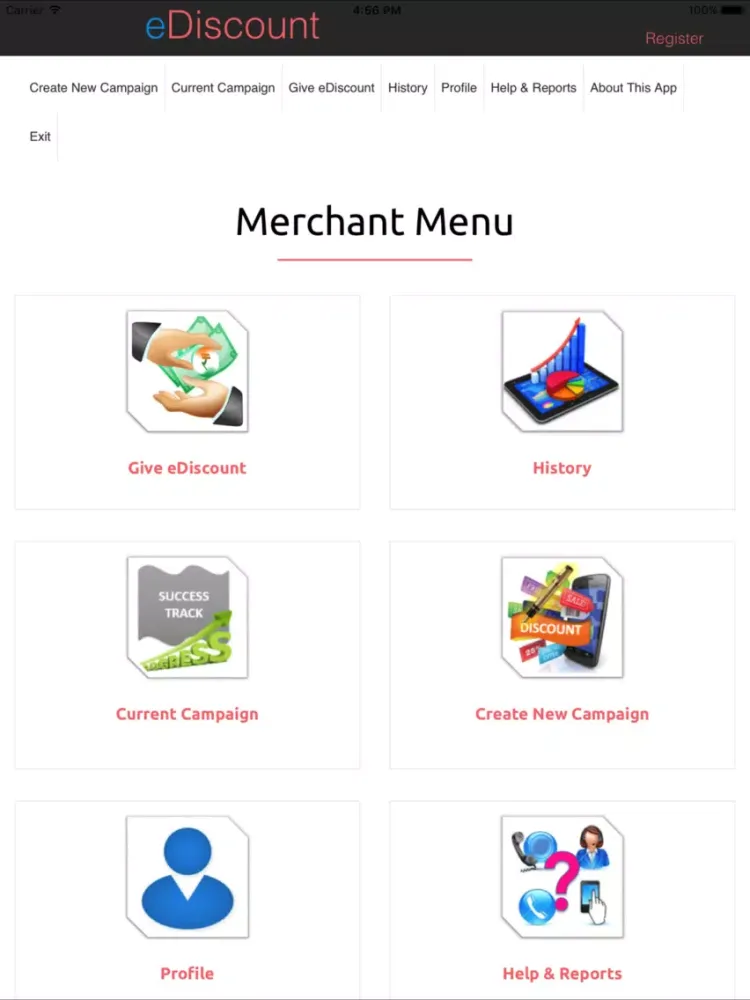 Capturas de pantalla de eDiscount Merchant iPad 
