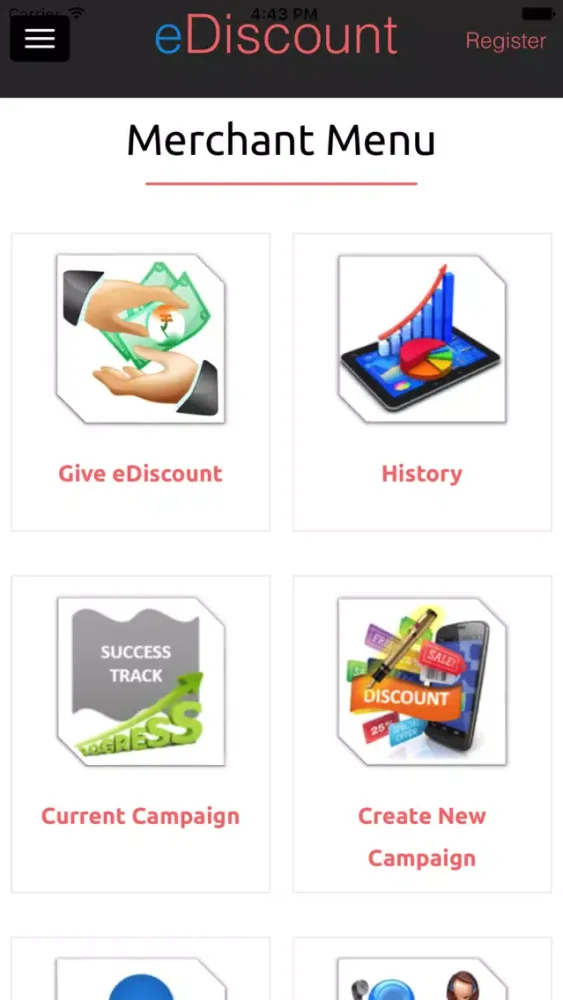 Capturas de pantalla de eDiscount Merchant