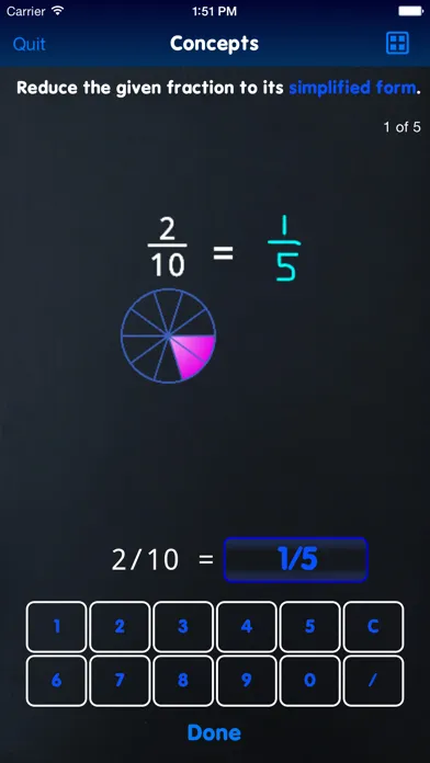 Ảnh chụp màn hình của EG Classroom Fractions