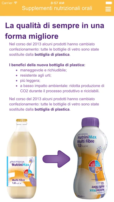Capturas de pantalla de Vademecum Pediatria Nutricia