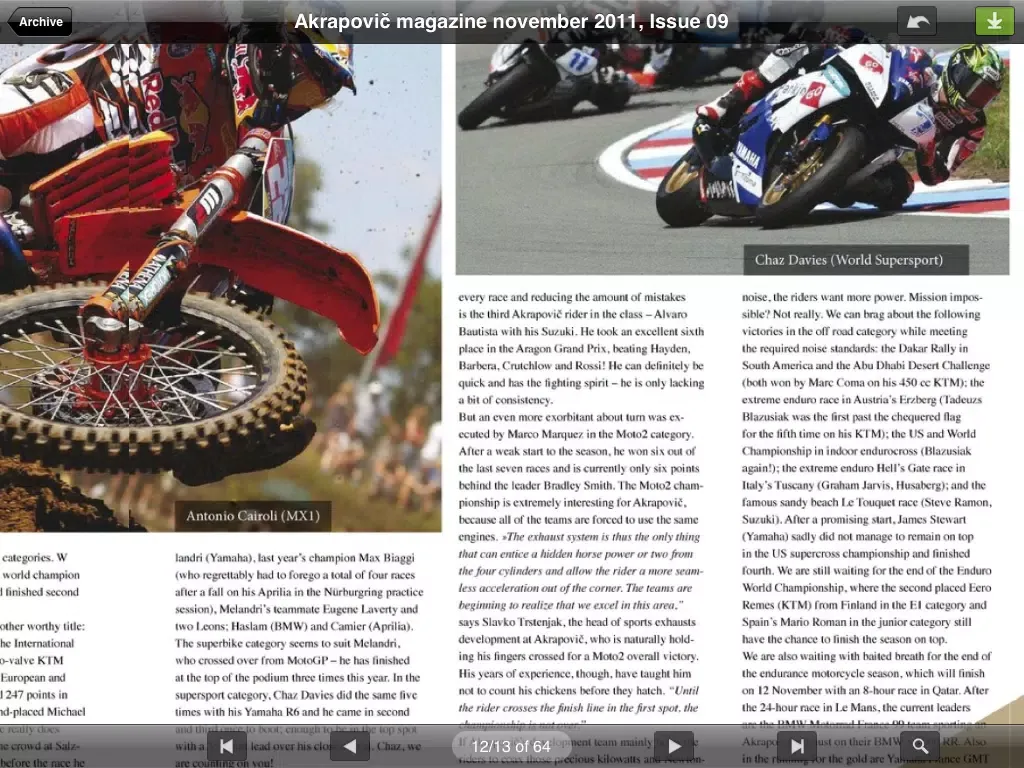 AKRAPOVIČ LIFESTYLE eMAGAZINES iPad  Screenshots