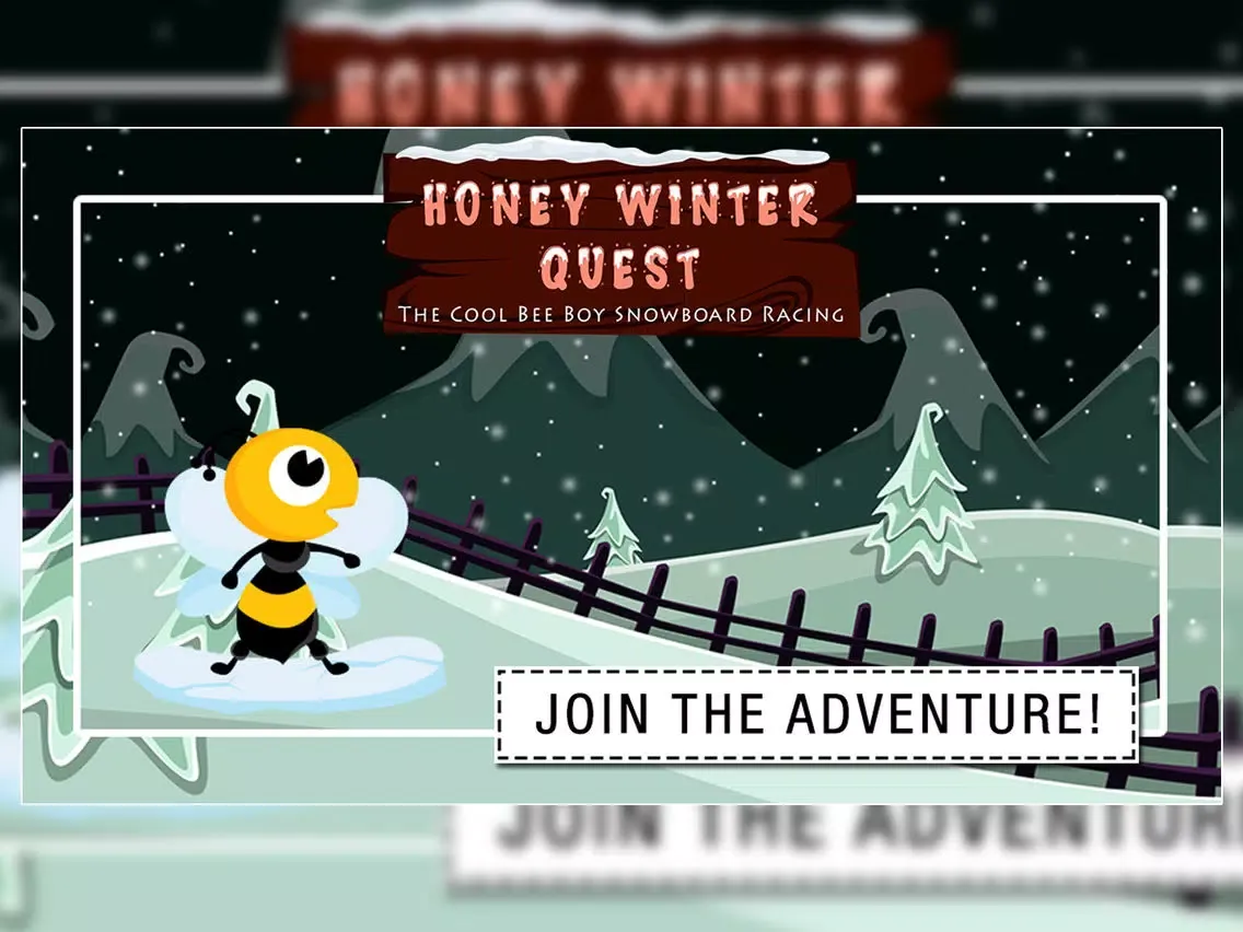 Tangkapan layar Honey Winter Quest : The Cool Bee Boy Snowboard Racing Game iPad 