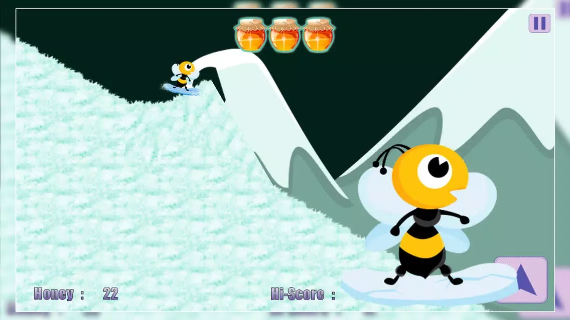 Tangkapan layar Honey Winter Quest : The Cool Bee Boy Snowboard Racing Game