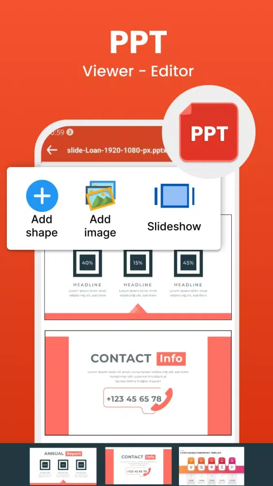 Edit Word, XLSX - PDF Reader Screenshots