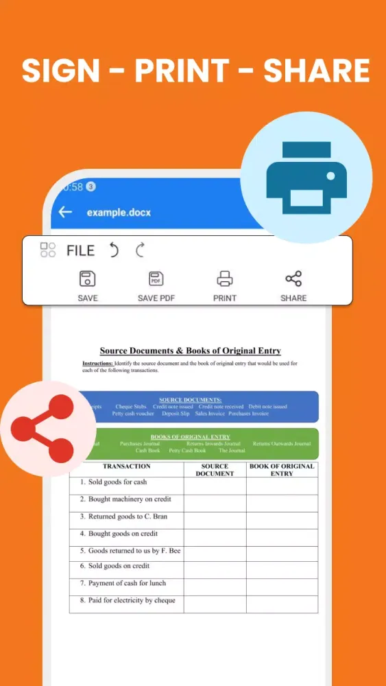 Edit Word, XLSX - PDF Reader Screenshots