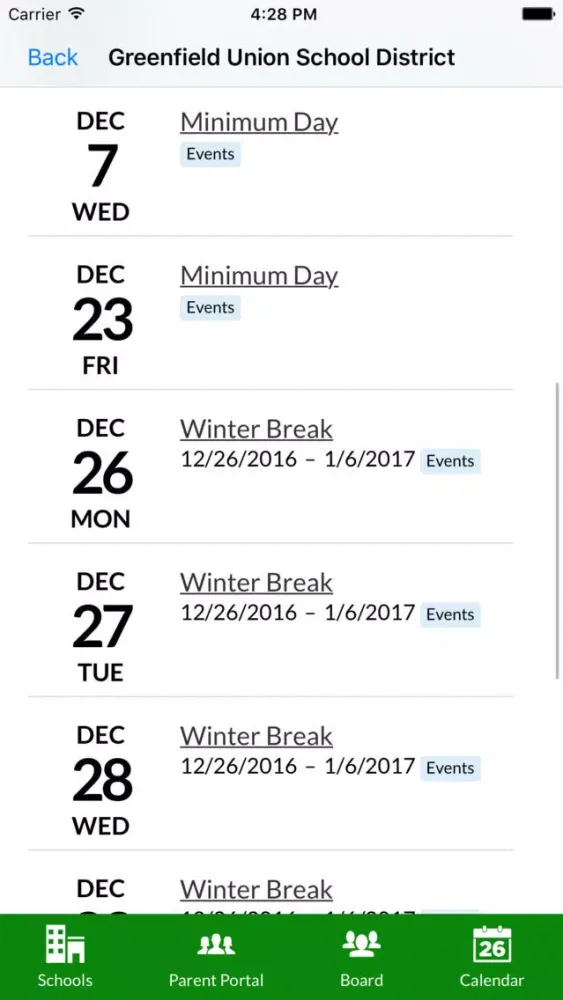 Screenshot di Greenfield Union School District