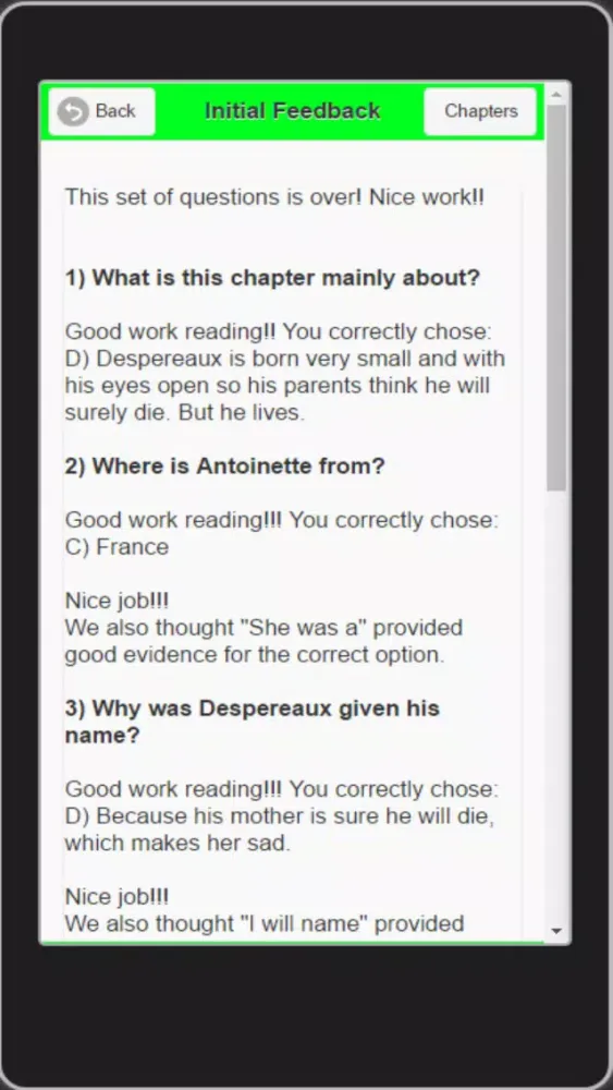 edMe RC #20: Questions for Tale of Despereaux(TM) Screenshots