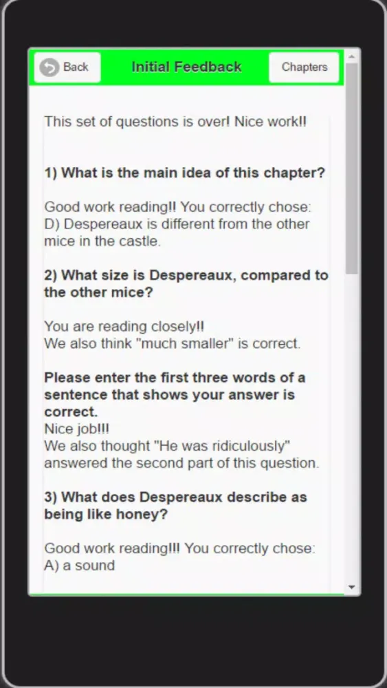 edMe RC #20: Questions for Tale of Despereaux(TM) Screenshots