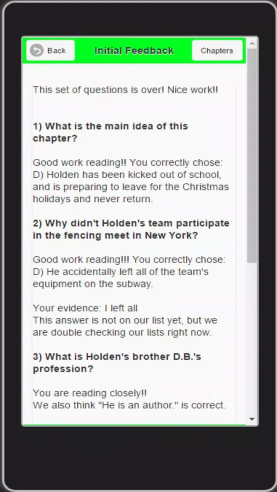ภาพหน้าจอของ edMe RC #19: Questions for Catcher in the Rye(TM)