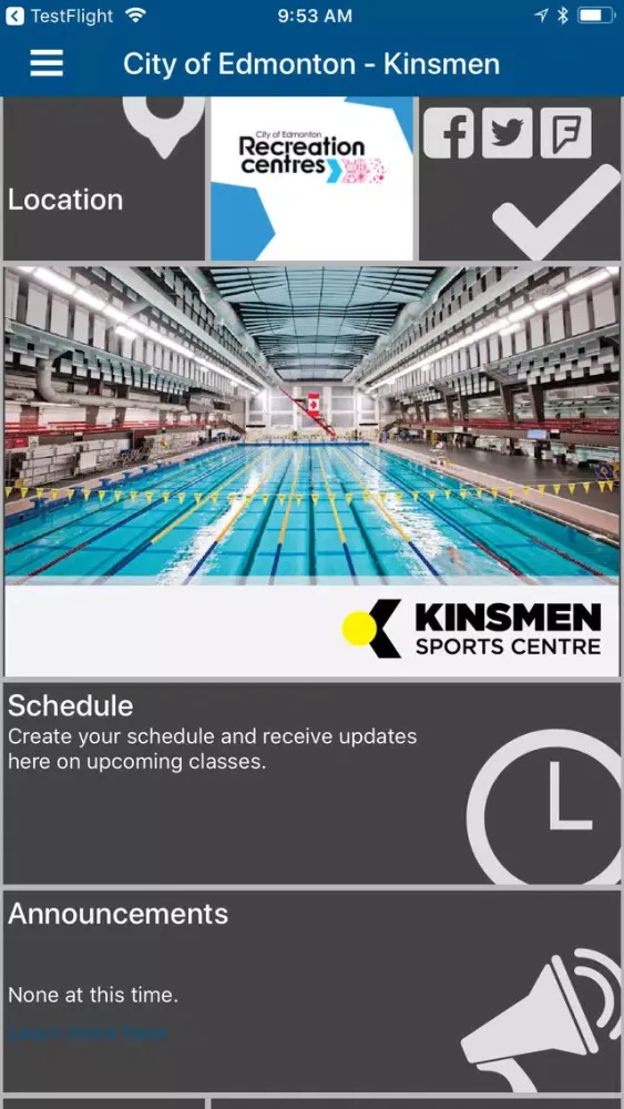 Captures d'écran de City of Edmonton Rec Centres