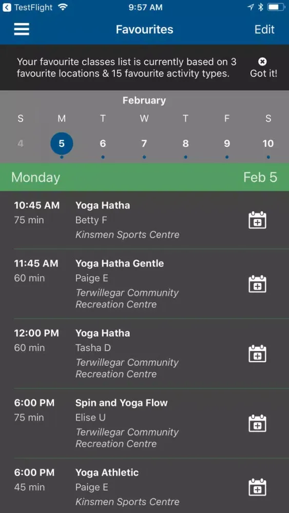 Captures d'écran de City of Edmonton Rec Centres