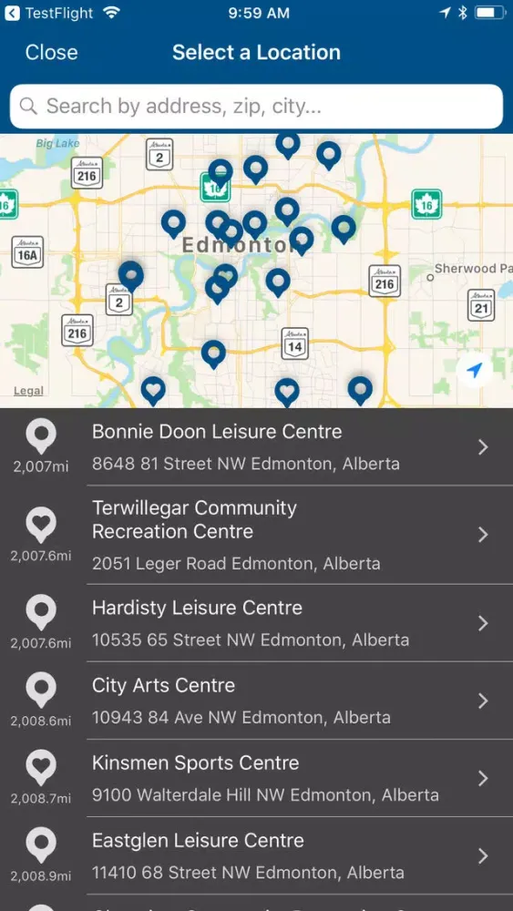 Captures d'écran de City of Edmonton Rec Centres