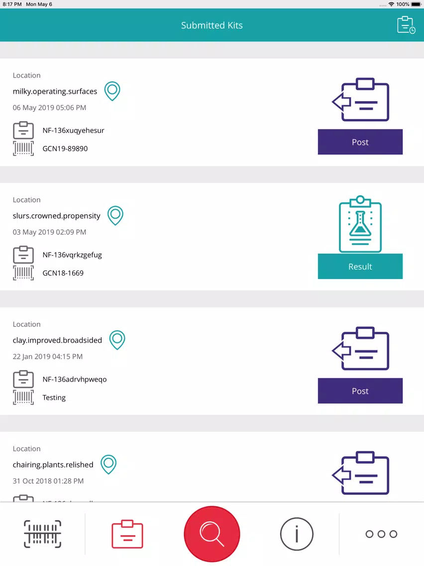 ภาพหน้าจอของ eDNA Discovery Lab iPad 