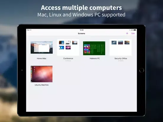 Ảnh chụp màn hình của Screens: VNC Remote Desktop iPad 
