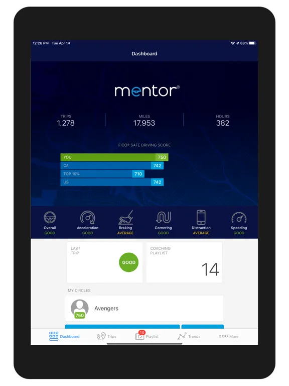 Mentor Family by eDriving℠  iPad 应用截图