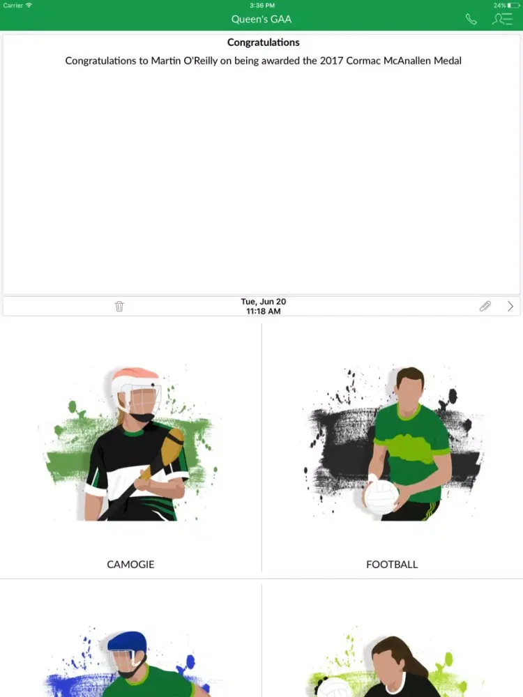 Capturas de pantalla de QUB GAA iPad 