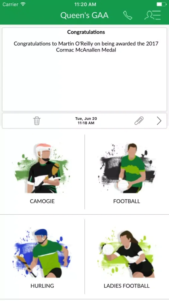 Capturas de pantalla de QUB GAA