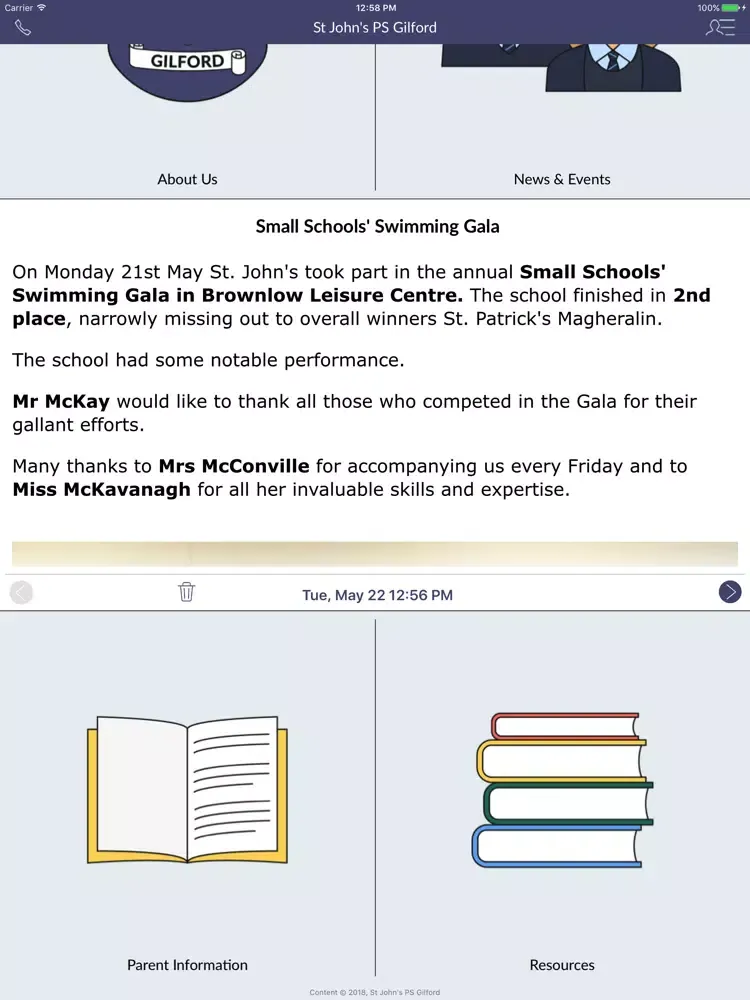 St John's PS Gilford iPad  स्क्रीनशॉट
