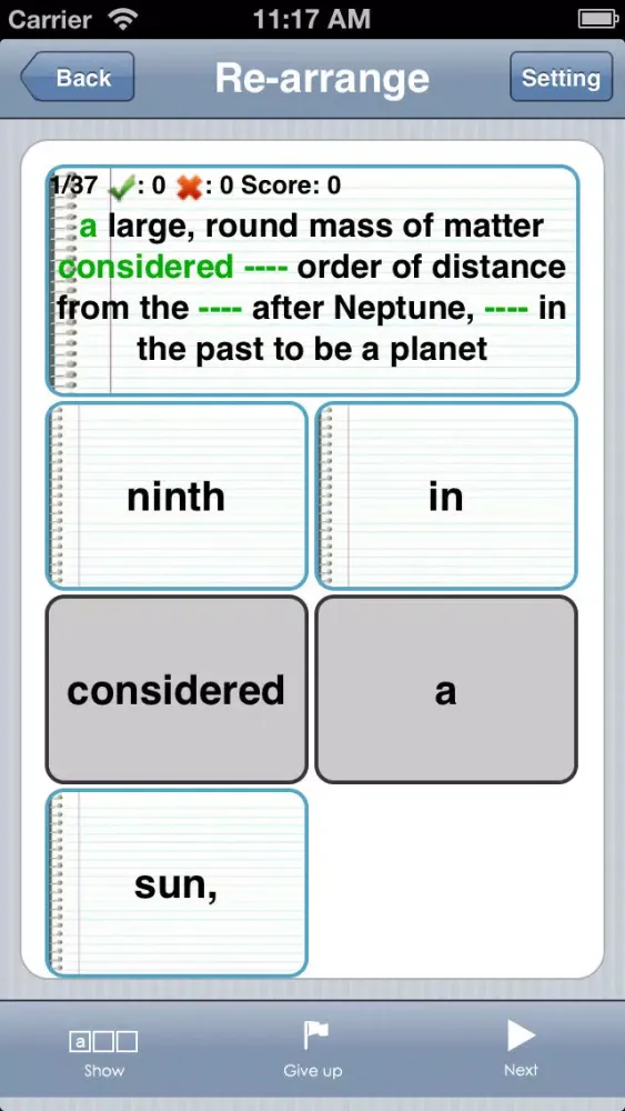 Ảnh chụp màn hình của English - Arabic Flashcards