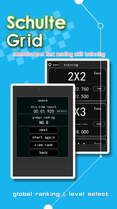 Ảnh chụp màn hình của Schulte Grid -attention and fast reading skill trainning