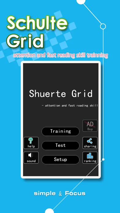 Ảnh chụp màn hình của Schulte Grid -attention and fast reading skill trainning