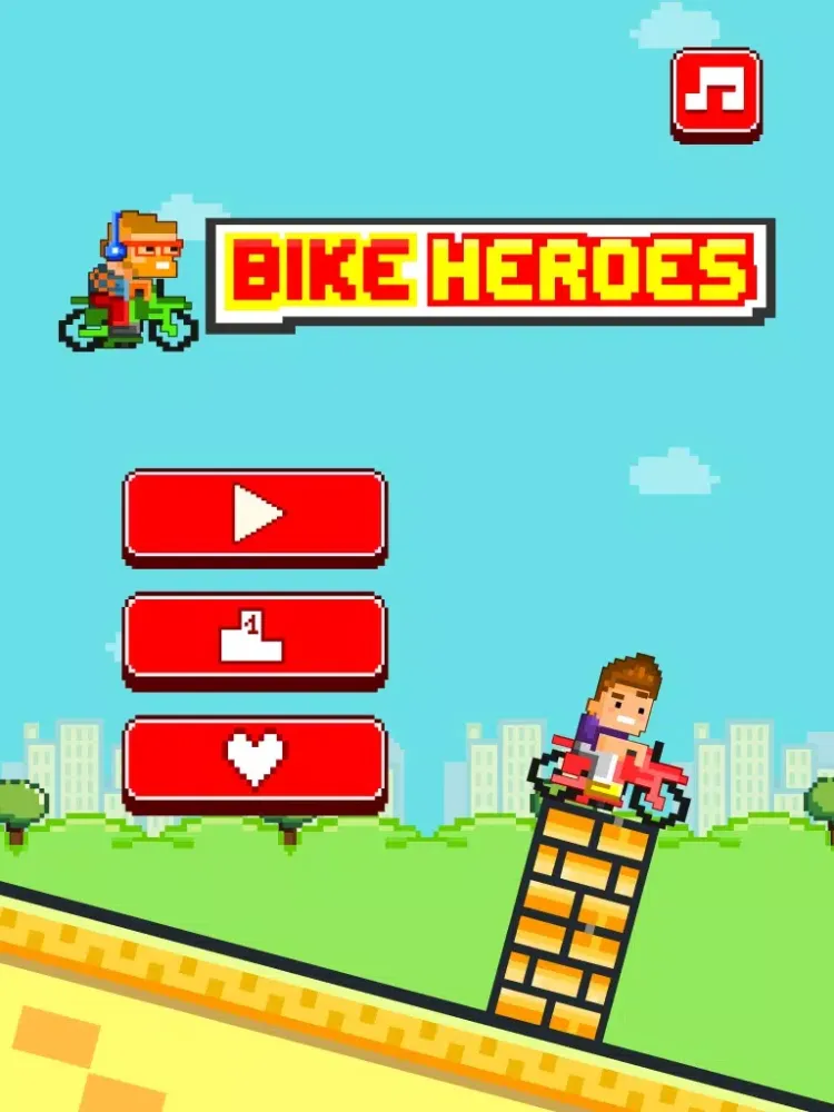 Tangkapan skrin Bike Heroes - Play Free 8-bit Pixel Moto Racing Games iPad 