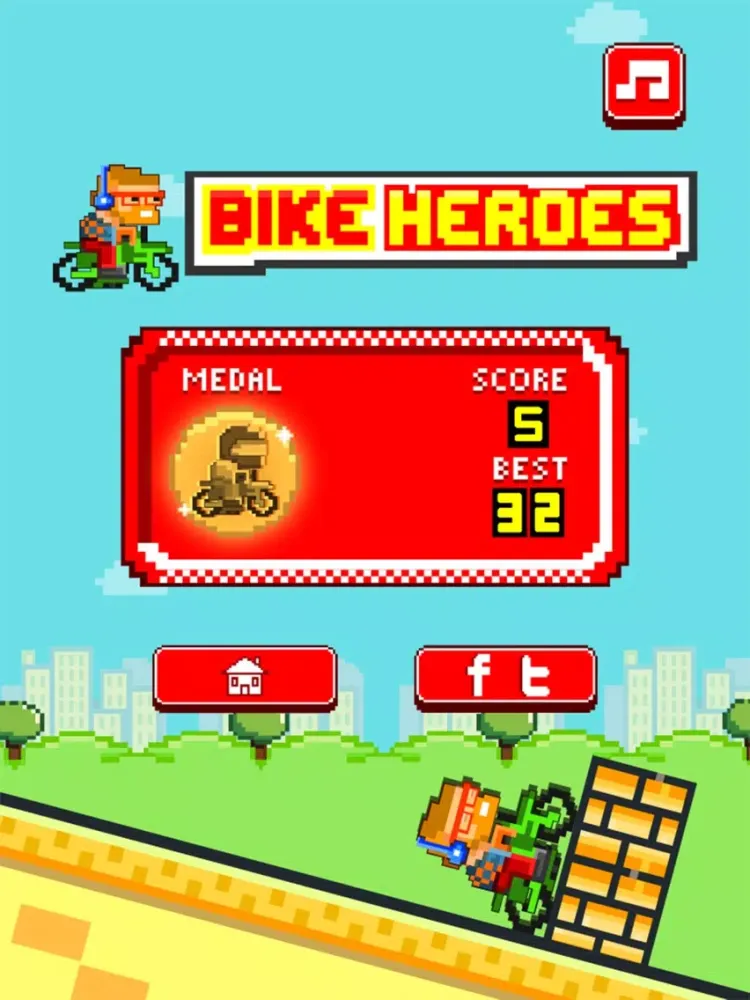 Tangkapan skrin Bike Heroes - Play Free 8-bit Pixel Moto Racing Games iPad 