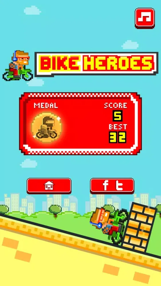 Tangkapan skrin Bike Heroes - Play Free 8-bit Pixel Moto Racing Games