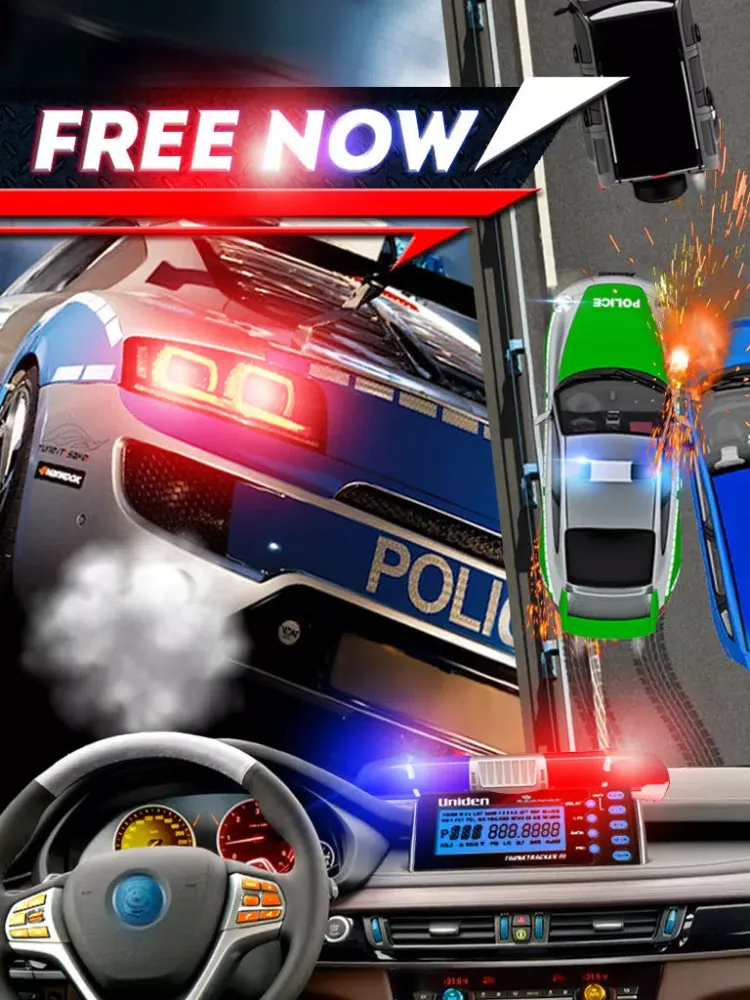 ภาพหน้าจอของ 2D Fast Police Car Chase Game - Free Real Speed Driving Racing Games iPad 