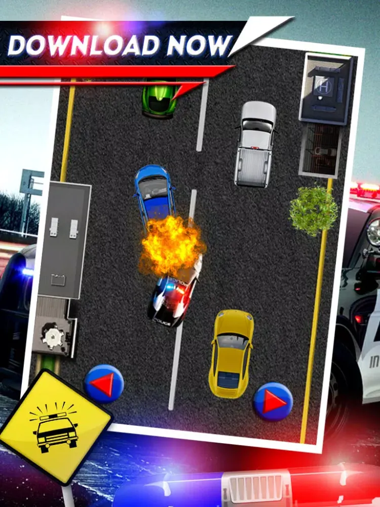 ภาพหน้าจอของ 2D Fast Police Car Chase Game - Free Real Speed Driving Racing Games iPad 