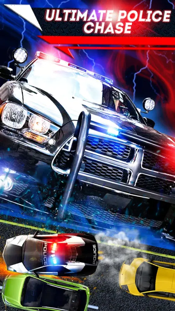 ภาพหน้าจอของ 2D Fast Police Car Chase Game - Free Real Speed Driving Racing Games