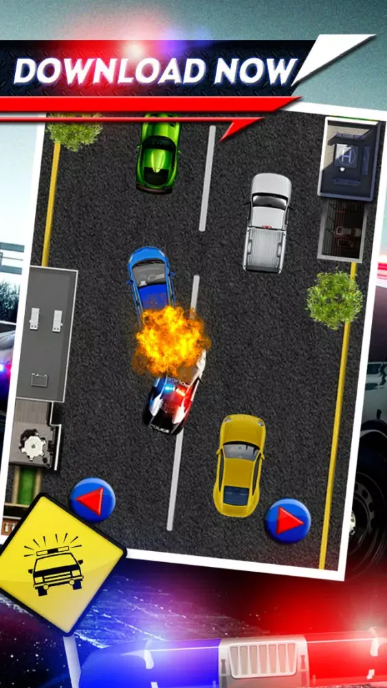 ภาพหน้าจอของ 2D Fast Police Car Chase Game - Free Real Speed Driving Racing Games