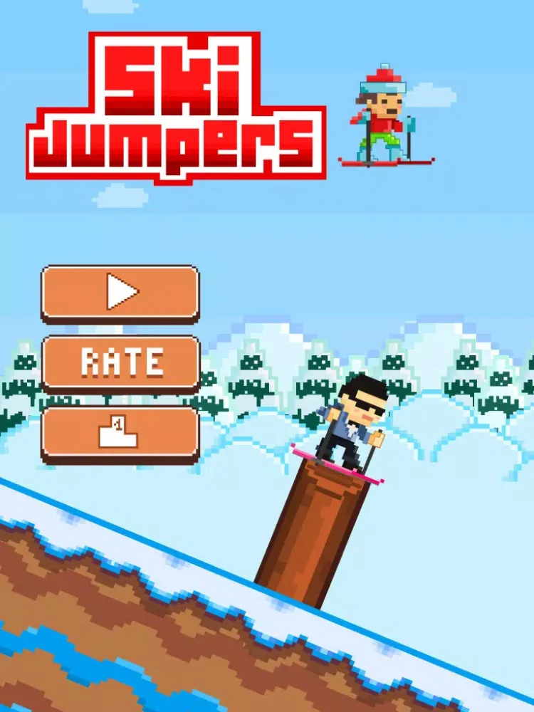Capturas de tela do Ski Jumpers - Play Free Pixel 8-bit Skiing Games iPad 