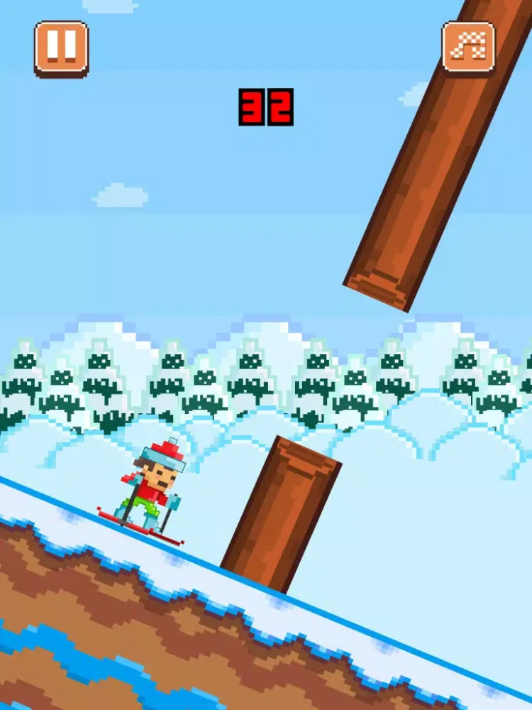 Capturas de tela do Ski Jumpers - Play Free Pixel 8-bit Skiing Games iPad 
