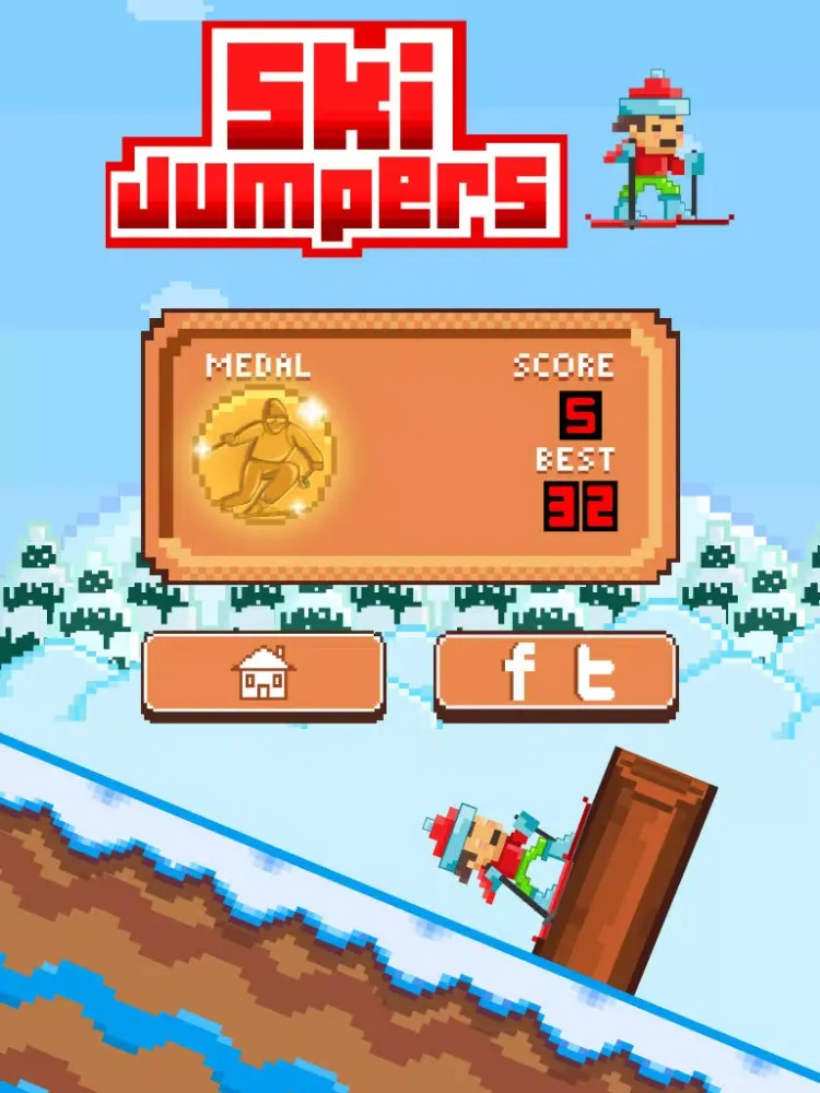 Capturas de tela do Ski Jumpers - Play Free Pixel 8-bit Skiing Games iPad 