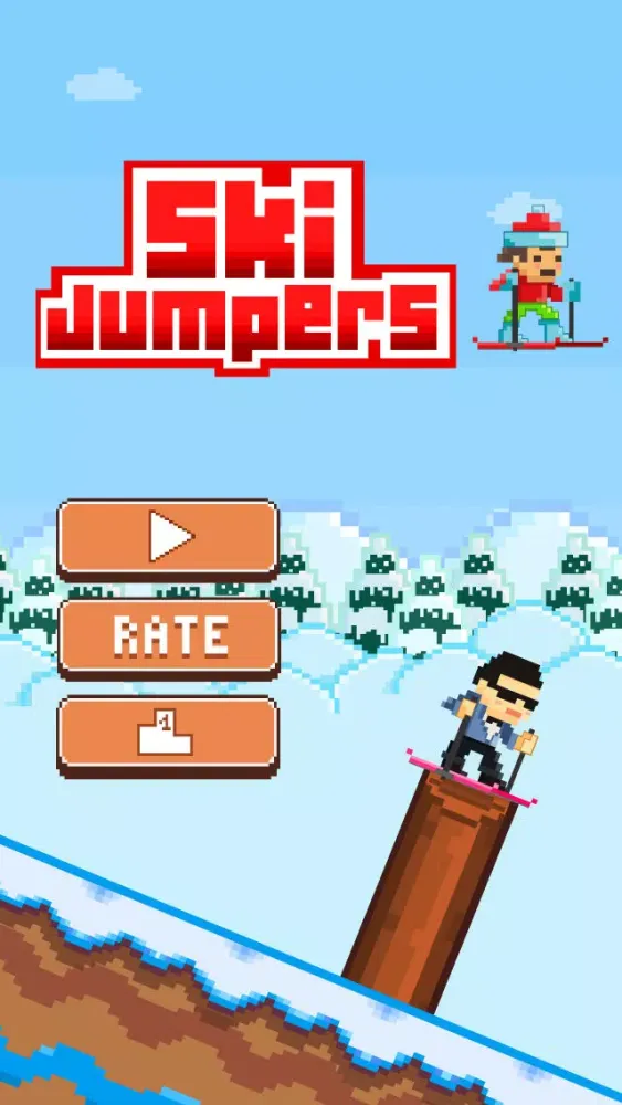Capturas de tela do Ski Jumpers - Play Free Pixel 8-bit Skiing Games
