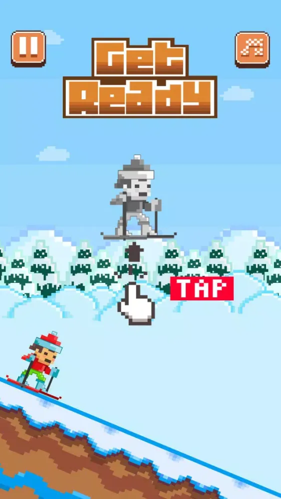 Capturas de tela do Ski Jumpers - Play Free Pixel 8-bit Skiing Games