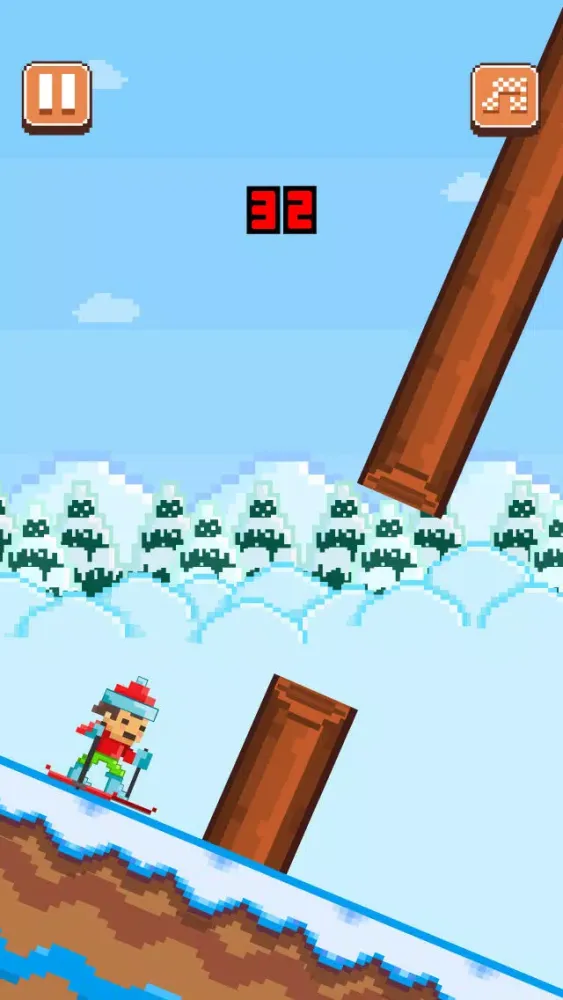 Capturas de tela do Ski Jumpers - Play Free Pixel 8-bit Skiing Games