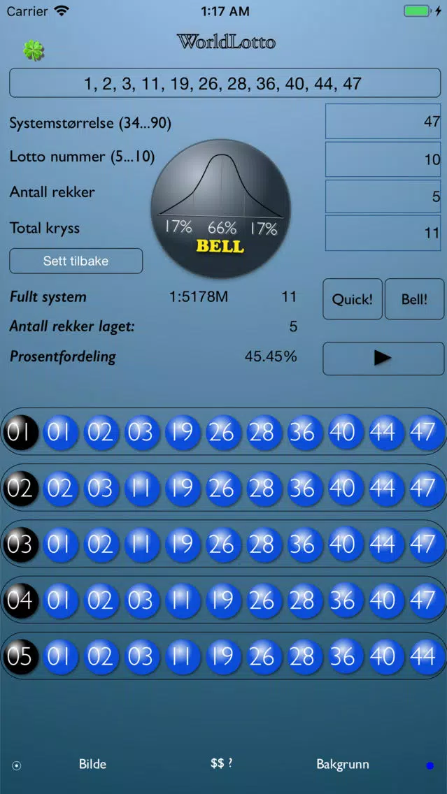 Tangkapan skrin The World Lotto
