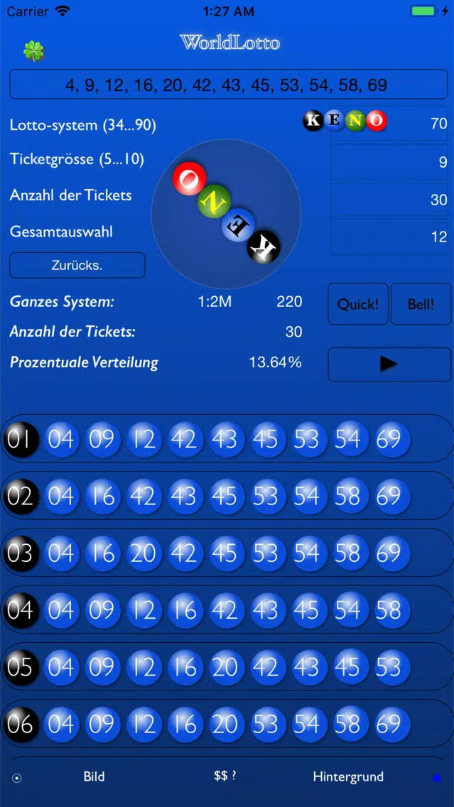 Tangkapan skrin The World Lotto