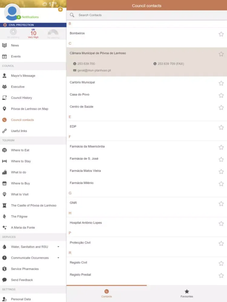 Tangkapan skrin Município da Póvoa de Lanhoso iPad 