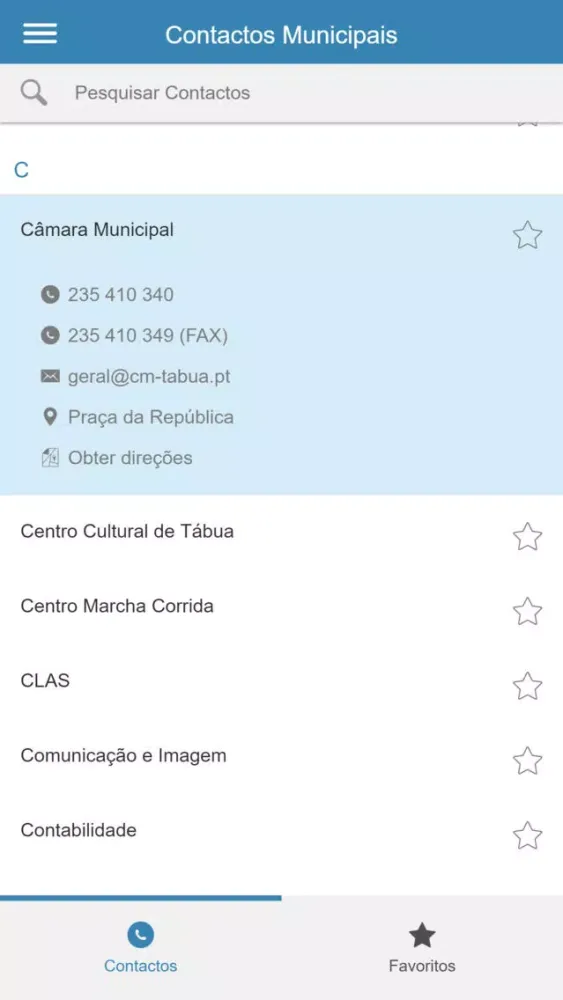 Tangkapan skrin Município de Tábua