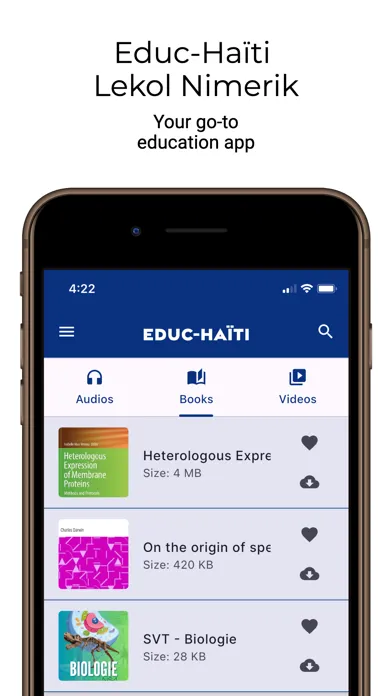 Capturas de tela do Educ-Haïti