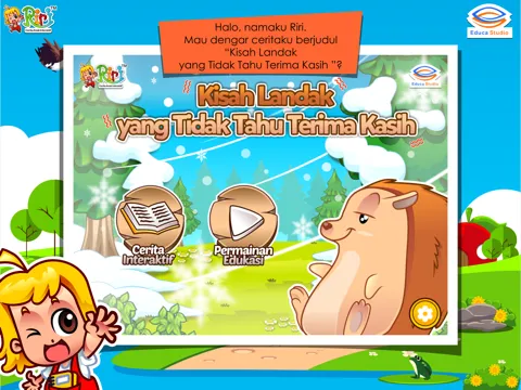 Ảnh chụp màn hình của Landak Tidak Tahu Terima Kasih - Buku Cerita Anak Interaktif iPad 